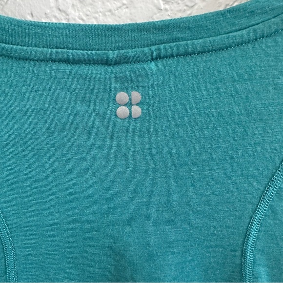 Sweaty Betty Teal Long Sleeve Performance Top Thumbholes Size 8 - Picture 4 of 8